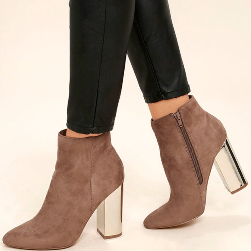 Ashton Taupe Suede Ankle Booties